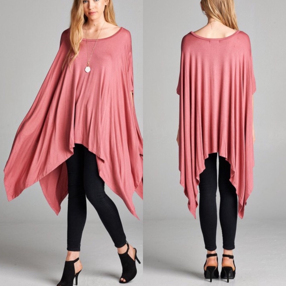 🎉SOLD OUT🎉High Low hem, light salmon scarf tunic - Picture 2 of 3